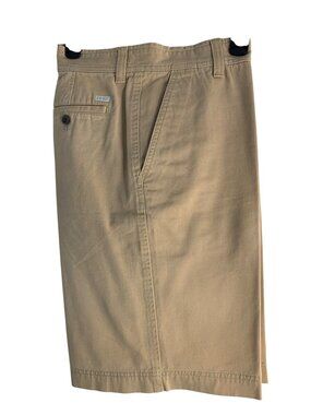 IZOD Saltwater Khaki Flat Front Cotton Shorts Size 36x10.5 Mens Golf GUC